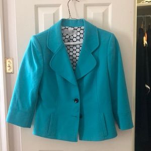 Tahari turquoise blazer with buttons